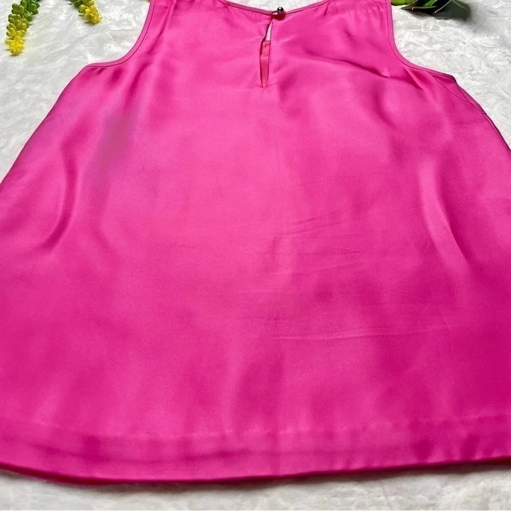 Kate Spade Denni Jewel Embellished Neckline Sleeveless Top in Zinnia Pink Size 2